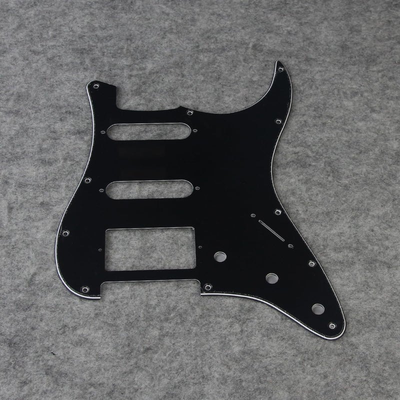 FLEOR 11 Holes HSS Pickguard ST Style Guitar Pickguard Pick Guard Scratchplate with Screws,3Ply Black - Image 2